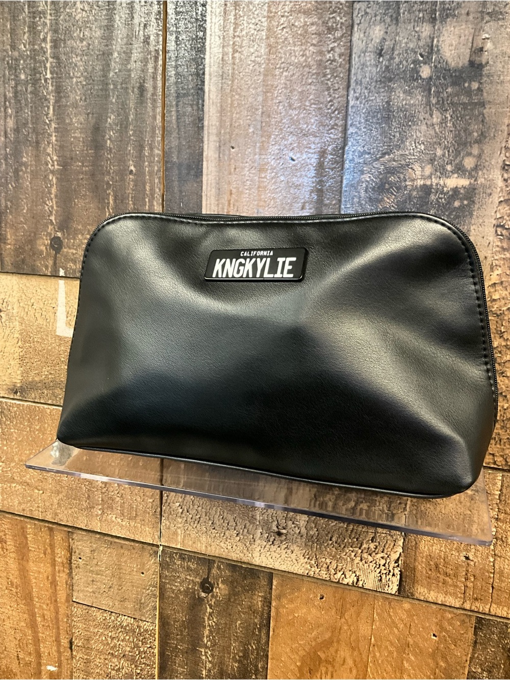 KNGKYLIE Black Cosmetic Bag with California Logo